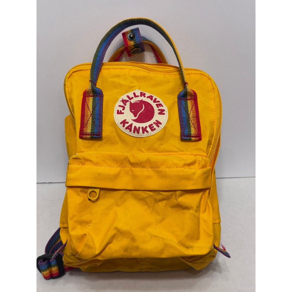 FjallRaven Kanken Mini Rainbow Backpack 23621 Warm Yellow / Rainbow